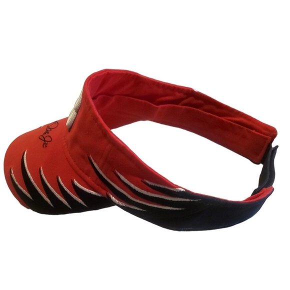 NASCAR Dale Earnhardt Jr # 8 Hat Red/Black Tiger Stripe Visor Cap - Picture 2 of 8